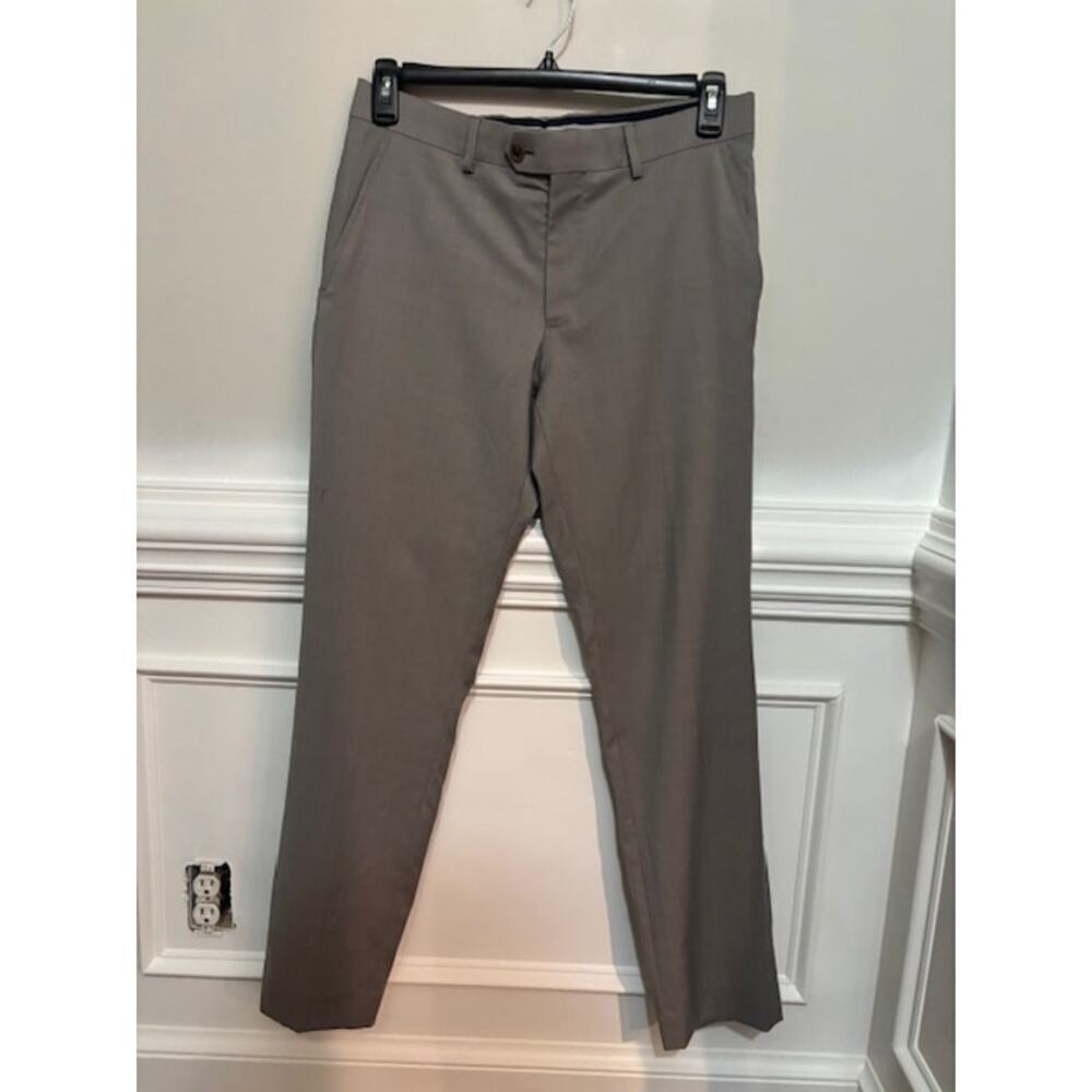 Original Penguin Mens Dress Pants Flat Front Chinos Gray Trim Fit 32X32 New